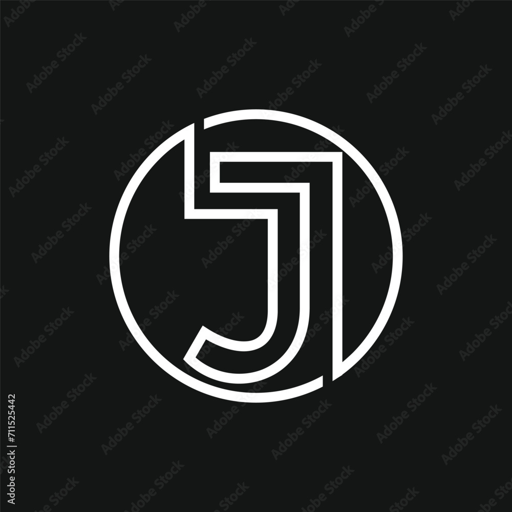 initial letter logo j inside circle shape, oj, jo, j inside o rounded lowercase black monogram initial letter logo j inside circle shape, oj, jo, j inside o rounded lowercase black monogram