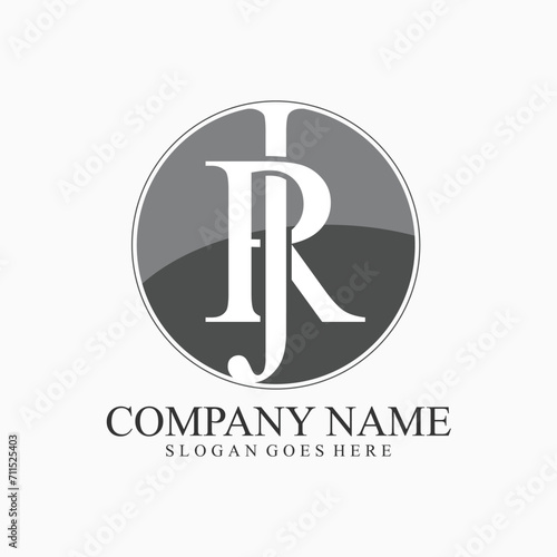 Initial Creative letter JR Logo Design Brand Consulting Vector Template