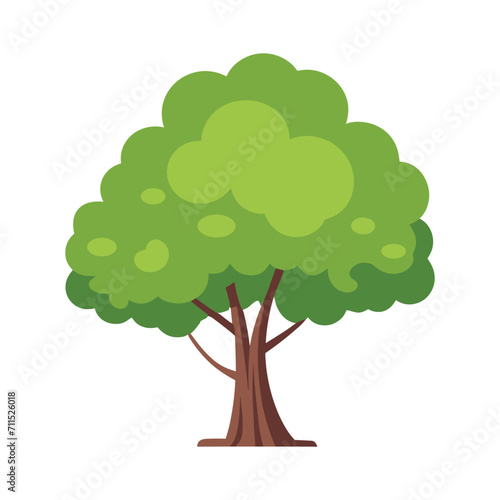 Small tree with green leaves flat vector illustration  Tree vector