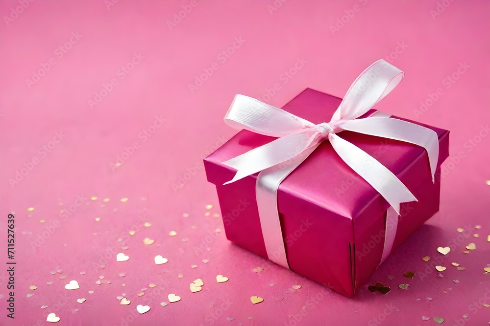 pink gift box with ribbon pink gift box with ribbon