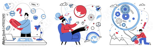 Brainstorming session vector illustration. Ideas take flight in brainstorming session, soaring like eagles in sky creativity The symphony intellect plays in brainstorming session, harmonizing thoughts