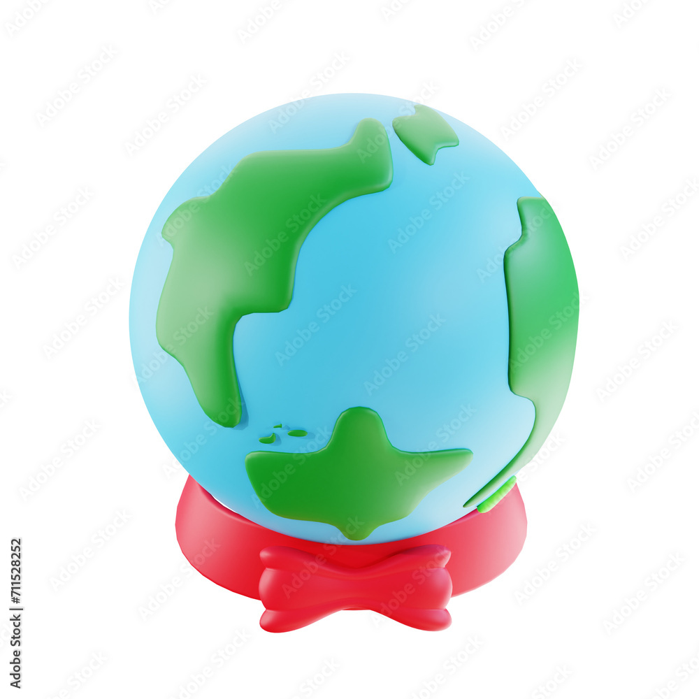 3d render globe with tie