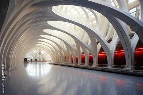 Modern train station with minimalist design elements © talkative.studio