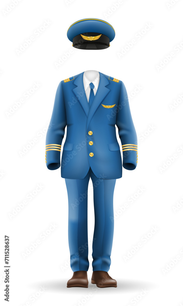 pilot uniform suit work clothes vector illustration pilot uniform suit work clothes vector illustration