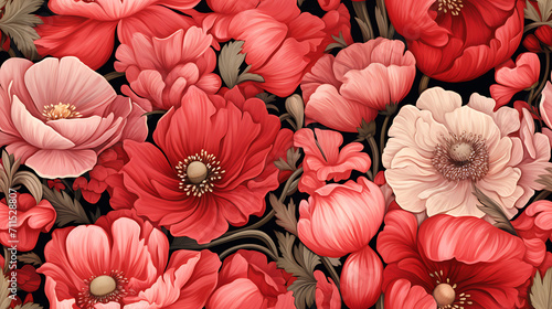 seamless pattern with flowers - Seamless tile. Endless and repeat print.