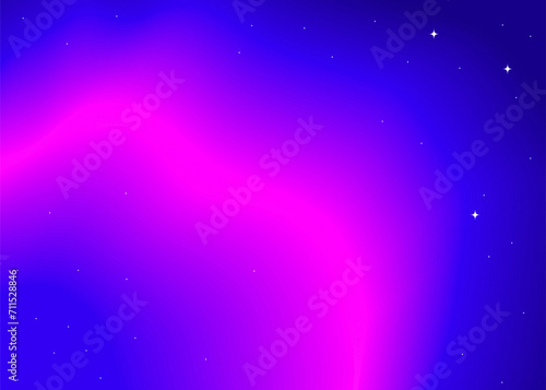 Futuristic abstract background. Neon backdrop, blur, northern lights. Bright, acidic cosmic colors. Vector Illustration
