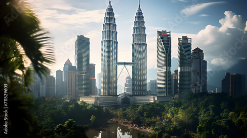 Petronas Towers, landmark background
