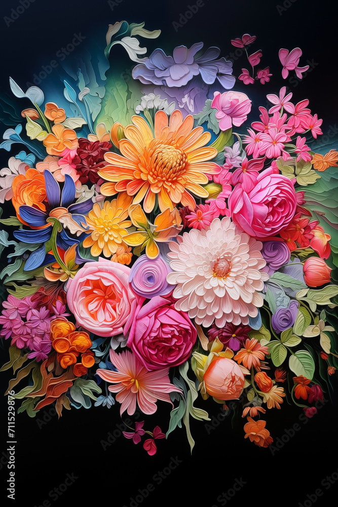 custom made wallpaper toronto digitalBouquet of colorful flowers