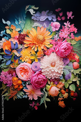 Wallpaper Mural Bouquet of colorful flowers Torontodigital.ca