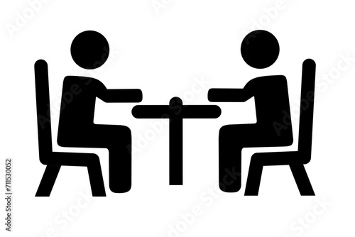meeting icon vector on white background.business negotiation icon