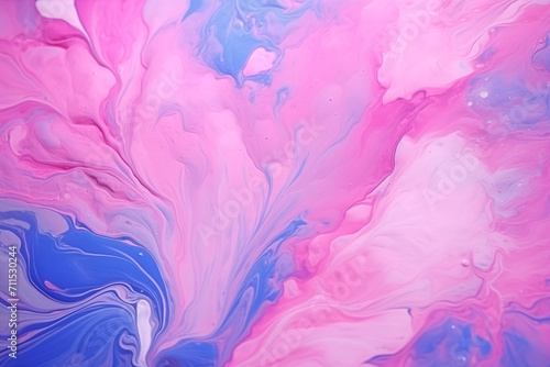 Abstract background featuring fluid art. Trendy pastel gradient in orange with a marble effect in purple, orange and blue. Bright stylish backdrop for websites, postcards and screen, wallpapers.