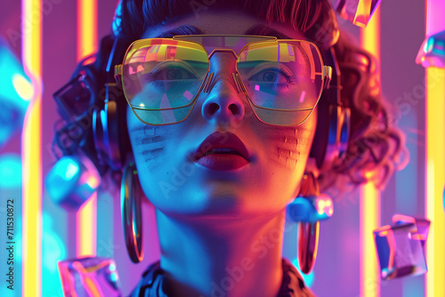 Human portrait game background style 3d stylish illustration
