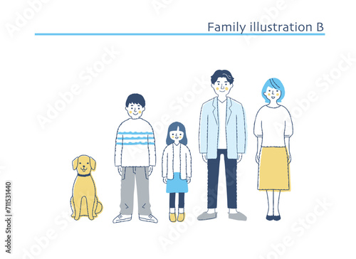 笑顔の家族　全身　B