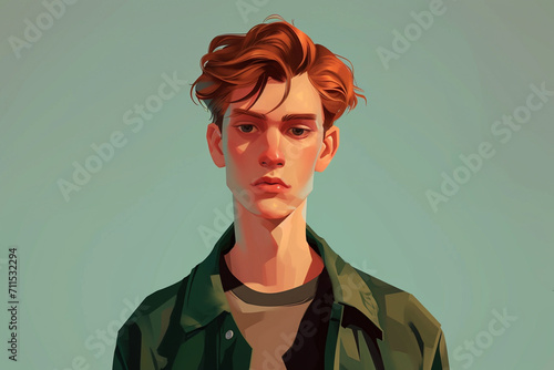 Human portrait game background style 3d stylish illustration