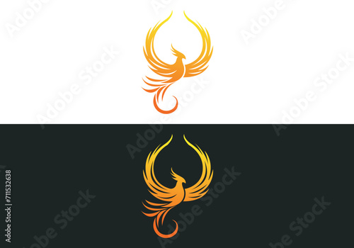 phoenix bird vector icon logo illustration white background