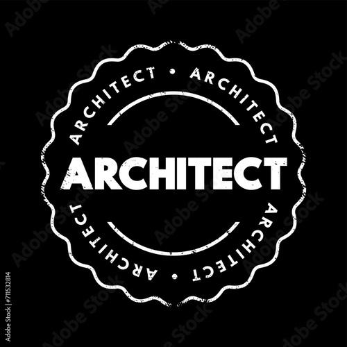 Architect text stamp, concept background