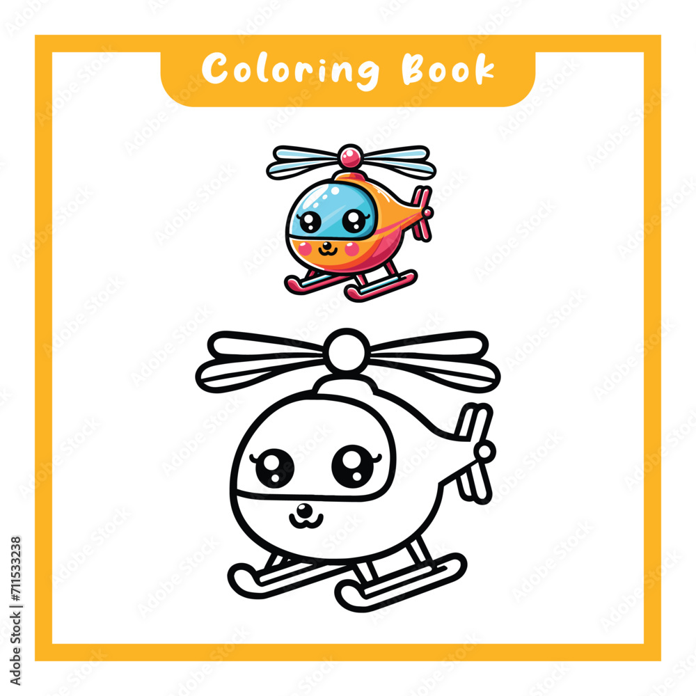 Helicopter coloring book design