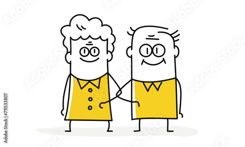 Happy elderly couple.