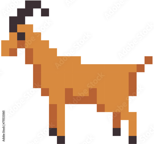 goat vector in pixels