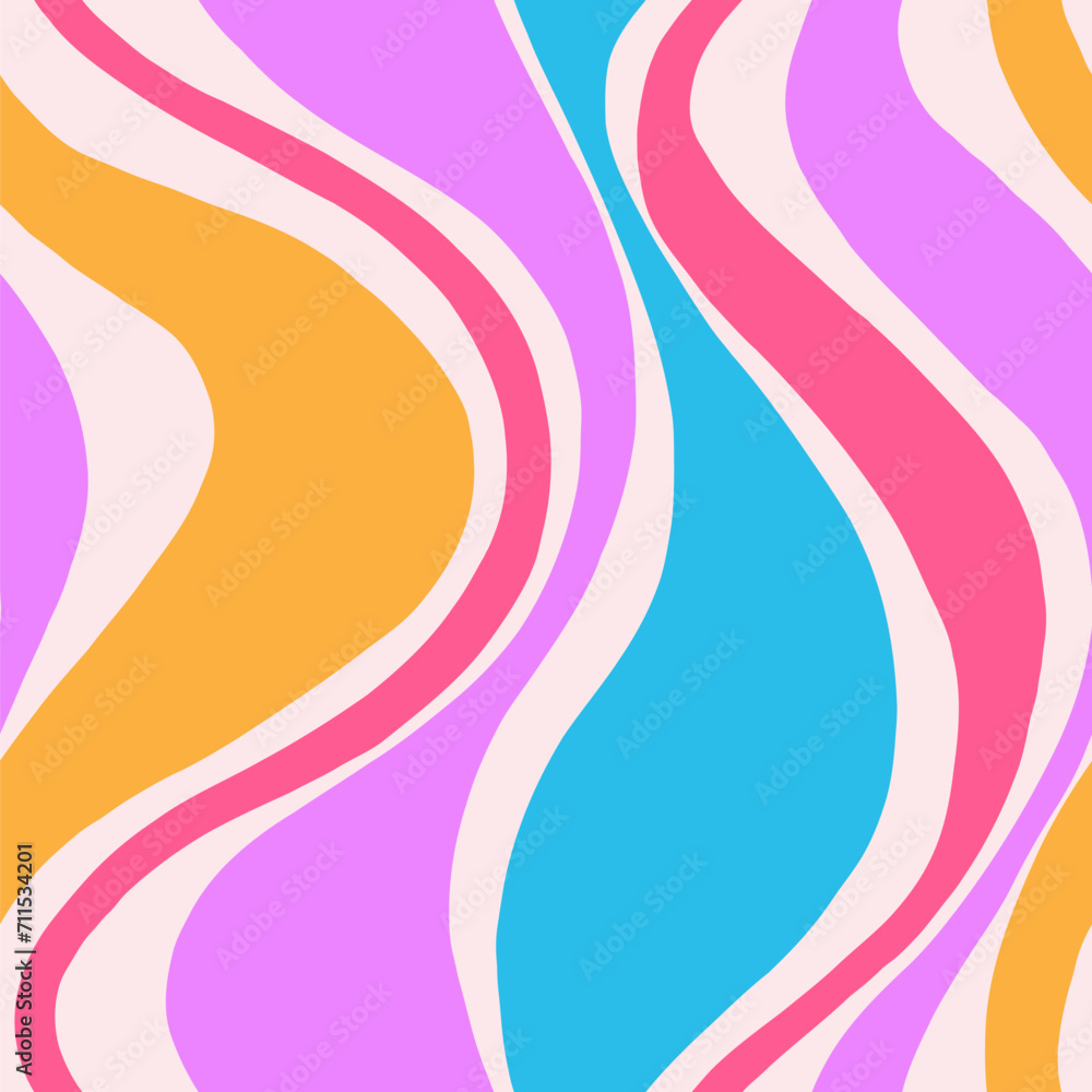 Vabrant colorful psychedelic seamless pattern. Retro 70s 90s 00s style. Groovy hippie waves texture for textile, paper, fabric. Abstract geometric vector surface Vabrant colorful psychedelic seamless pattern. Retro 70s 90s 00s style. Groovy hippie waves texture for textile, paper, fabric. Abstract geometric vector surface