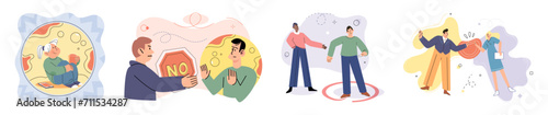 Introvert vector illustration. Introverted individuals tend to be more sensitive to external stimuli and emotional cues Being introverted does not make someone sociopath it simply means
