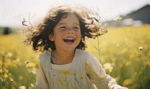 Happy Child Kid Playing Nature Outdoor Fun Concept
