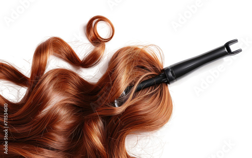 Professional Hair Curling Wand On Transparent Background.