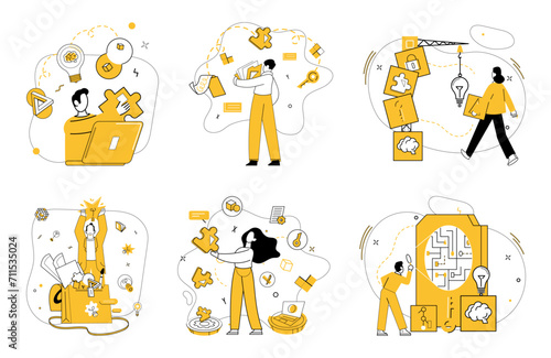 Conceptual innovation vector illustration. Breakthroughs transform into opportunities in crucible creativeness Progress flourishes where uniqueness and conceptual innovation intersect Conceptual