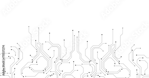 Technology circuit diagram on white background.High tech circuit board connection system.Vector abstract technology on white background.