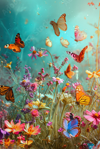 "Fluttering Garden Splendor", spring art © Dolgren