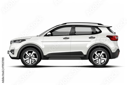 isolated simple and metallic suv car on white background that easily removable. © darshika