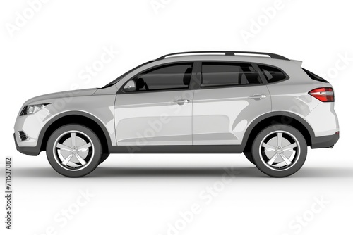 isolated simple and metallic suv car on white background that easily removable. © darshika