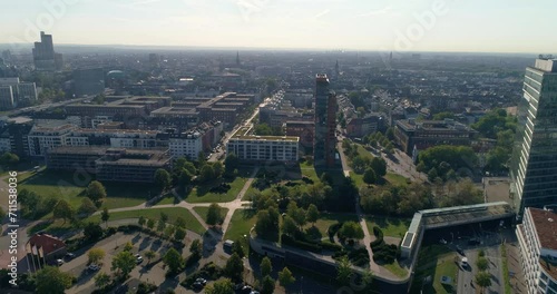 Aerial View of Düsseldorf, Capital City of North Rhine Westphalia
