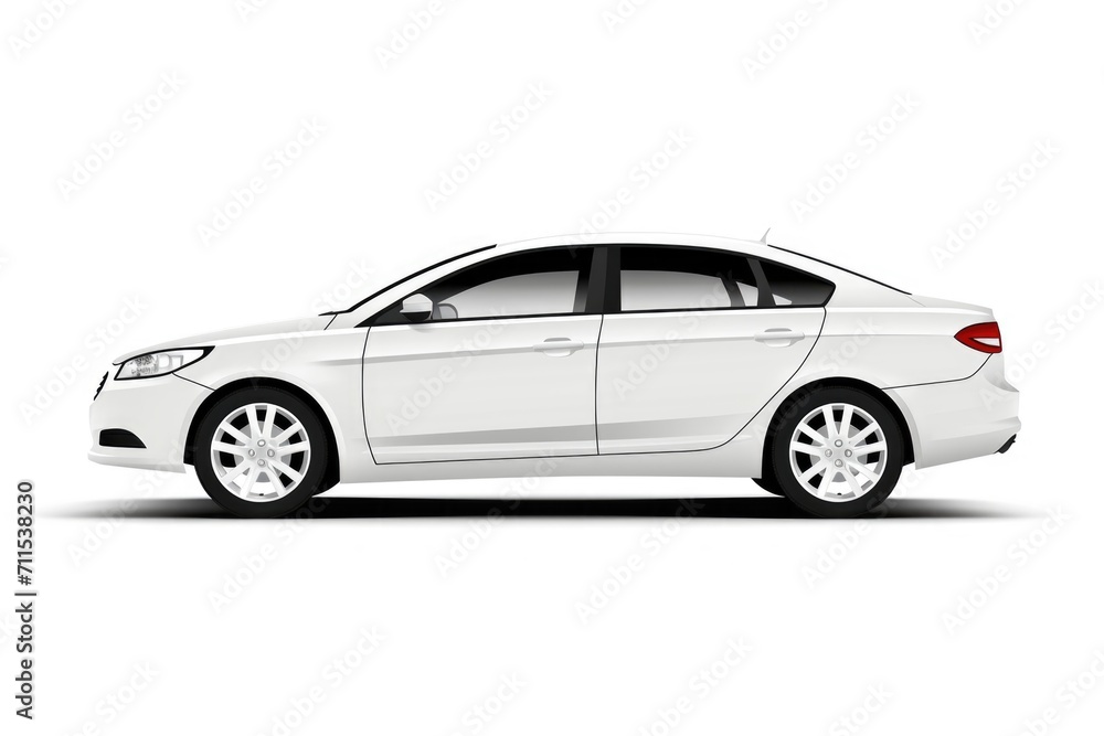 Passenger car on a white background  side view