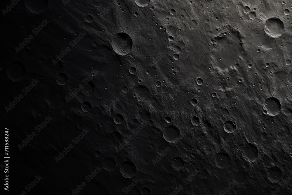 Moon surface in deep dark space. lunar landscape, Space art fantasy. Black and white. Generated AI Moon surface in deep dark space. lunar landscape, Space art fantasy. Black and white. Generated AI