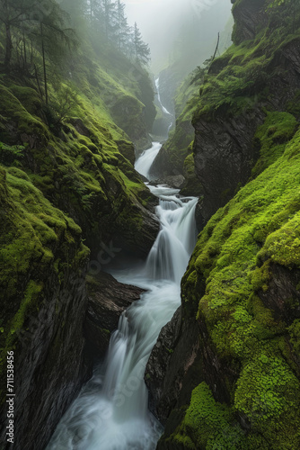 Cascading Waterscape: Nature's Serenity, spring art © Dolgren