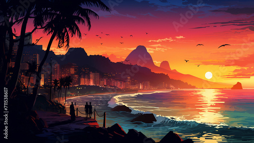 sunset in rio on carnival days