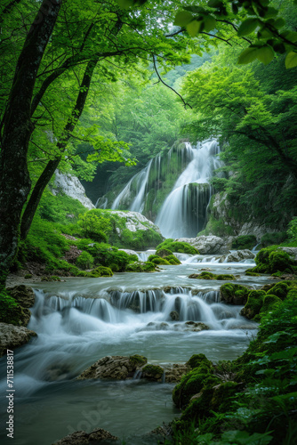 Captivating Waterfall in Natural Splendor  spring art