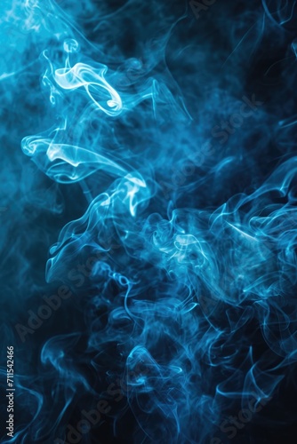 Close-up shot of smoke on a black background. Can be used for various creative projects and designs