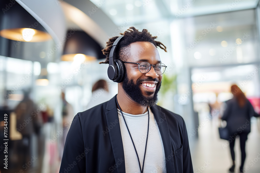 Language learner employing noise-reducing headphones to focus on listening exercises in a bustling environment - facilitating effective language acquisition. Language learner employing noise-reducing headphones to focus on listening exercises in a bustling environment - facilitating effective language acquisition.