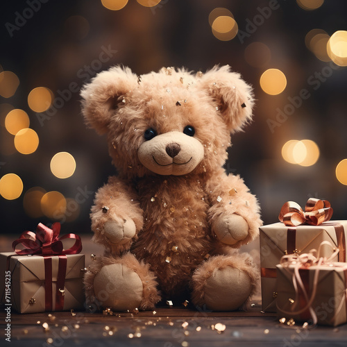 Festive Teddy Bear and Gifts: A Christmas Scene © Creative Valley