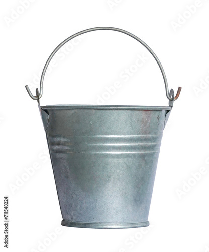 metal bucket isolated on transparent background