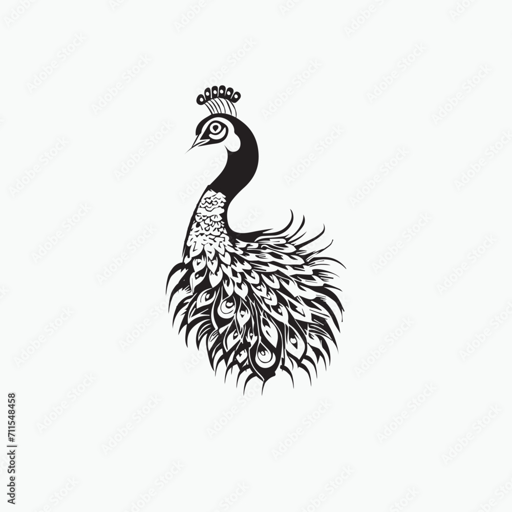 Fototapeta premium peacock isolated on white background