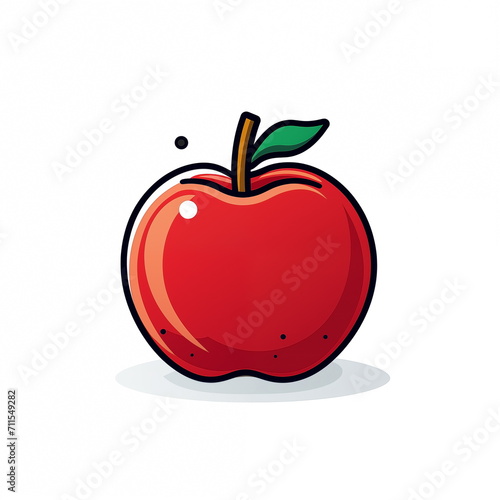 Isolated red apple cartoon  sticker icon  Logo  jpg  Generated AI