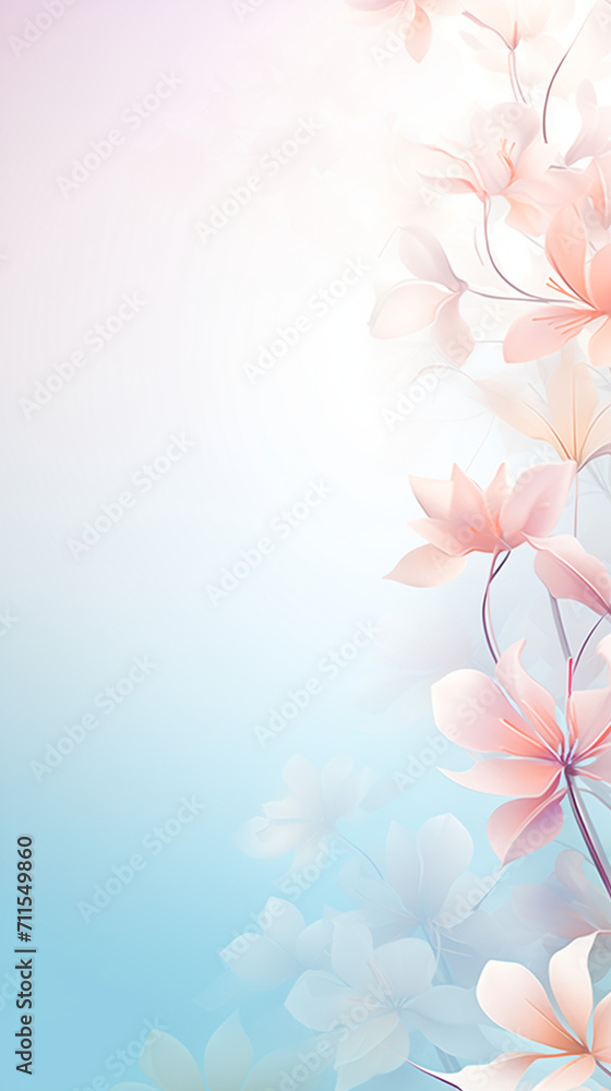 Ready elegant pastel-colored template for ads or  Instagram story , Subtle floral pattern and clean lines. Digital background.  Perfect for lifestyle and fashion content