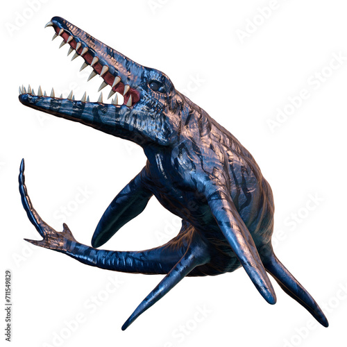 3D Rendering Mosasaurus on White photo