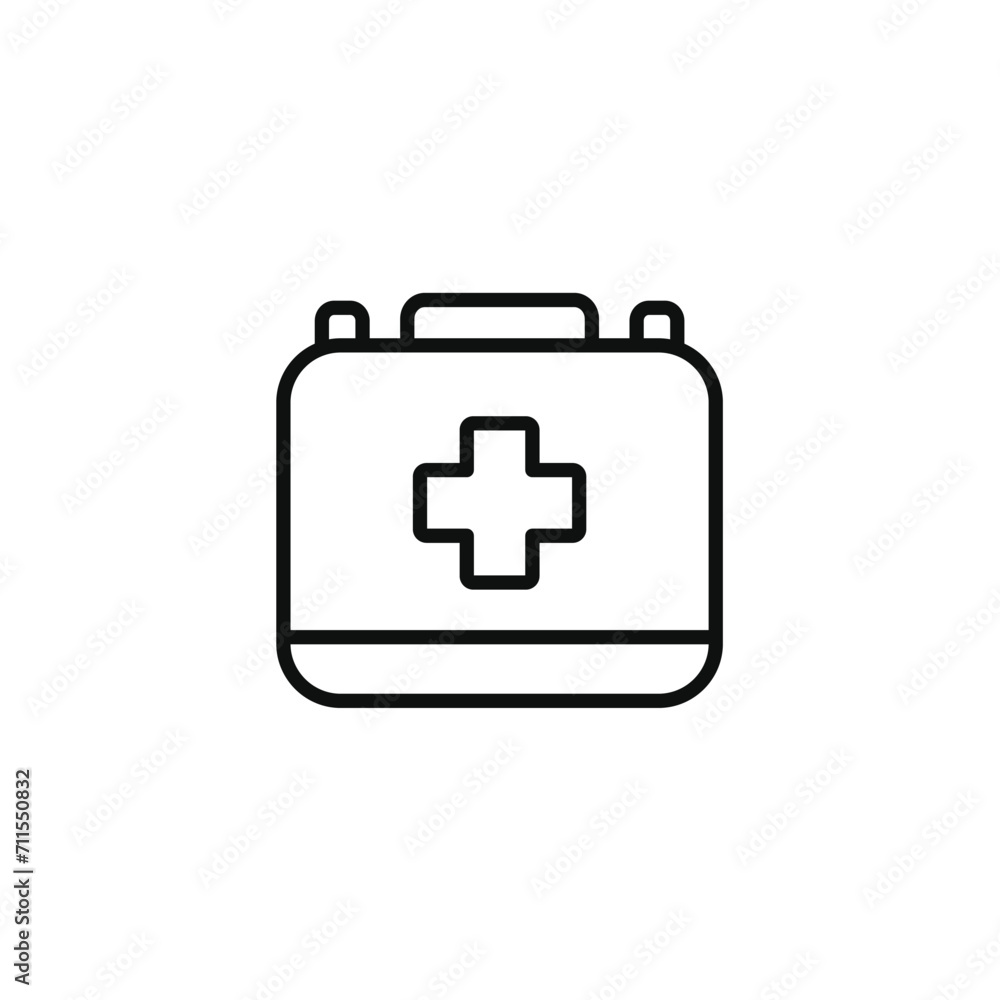 Medical kit line icon isolated on transparent background Medical kit line icon isolated on transparent background