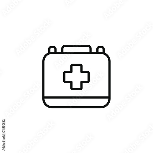 Medical kit line icon isolated on transparent background