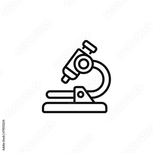 Microscope line icon isolated on transparent background