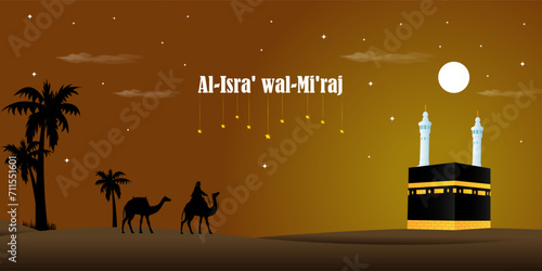 Vector illustration of Al Isra Wal Miraj social media feed template